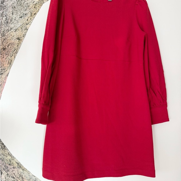 Chelsea28 Elegant Red Shift Dress Button sleeve detail M - Picture 2 of 5